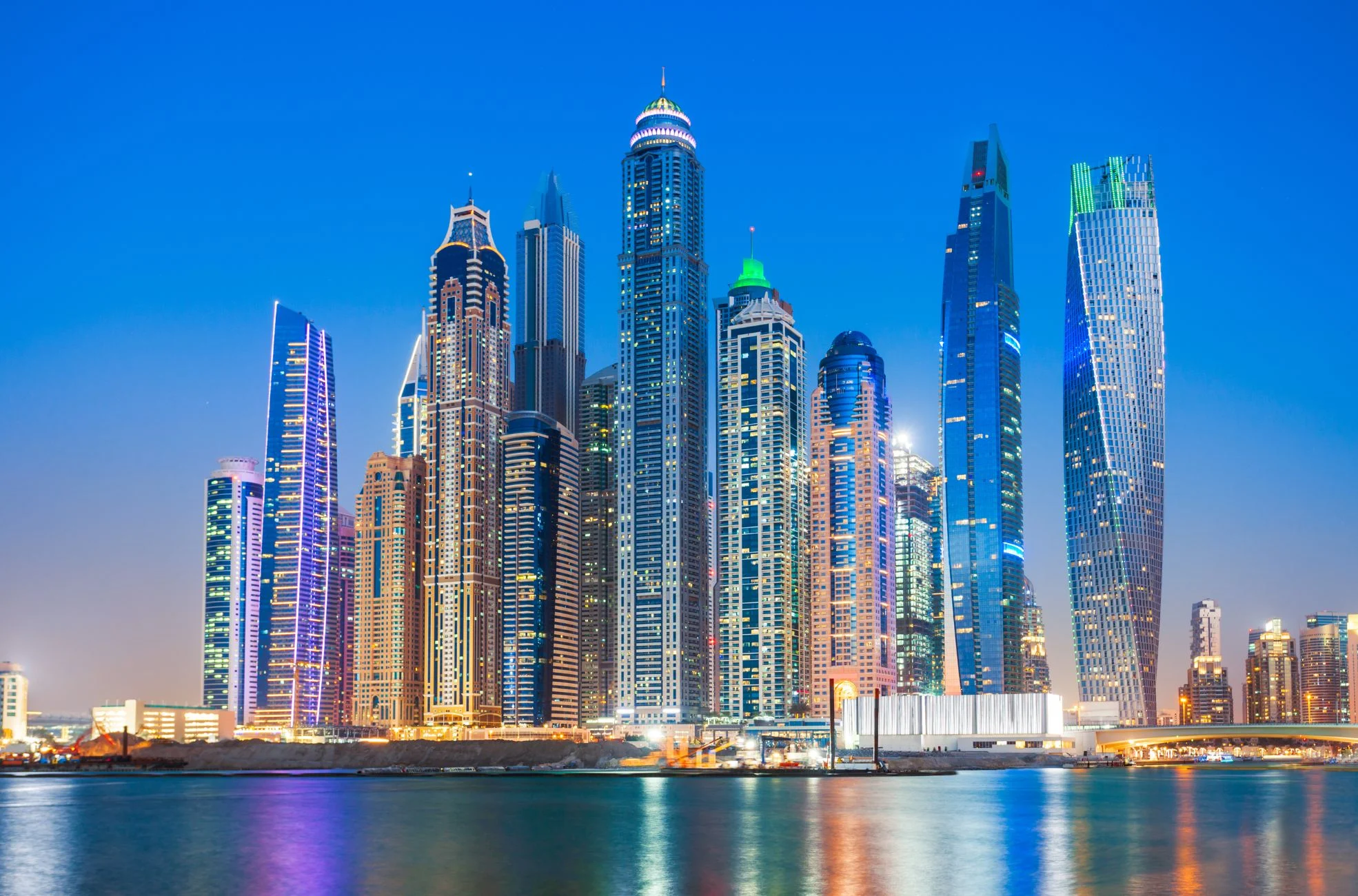 View of the Business Bay Dubai towers